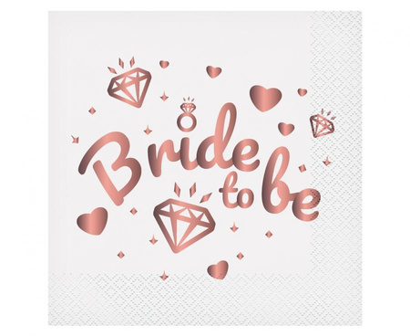 #ZSE_GD Serwetki Bride To Be (białe), certyfikat FSC, 33x33 cm/ 20 szt.