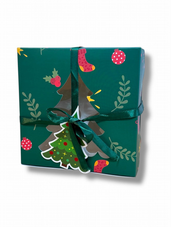 Pudełko na ciasto 16x16x9 cm ŚWIĄTECZNA CHOINKA