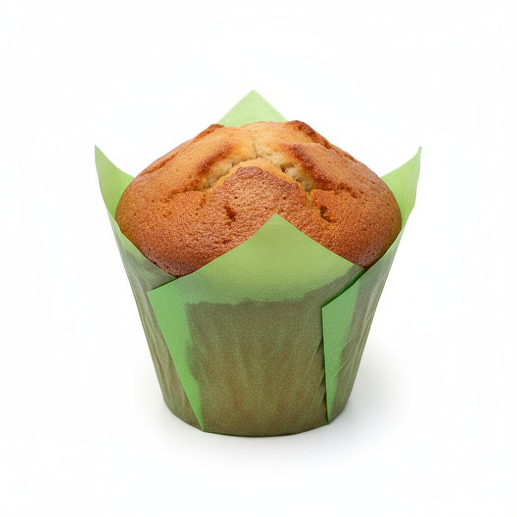 Papilotki do muffinek tulipan zielone – wizualizacja wymiarów 50x80 mm