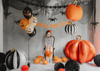 Balon foliowy Dynia w paski, 39x38 cm, mix