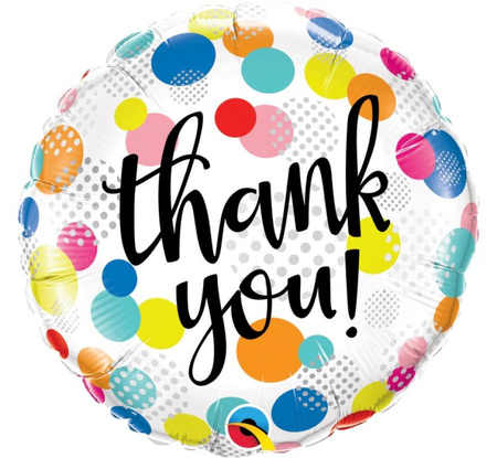 #BFK Balon foliowy 18" QL CIR - "Thank You Dots Upon Dots" KK