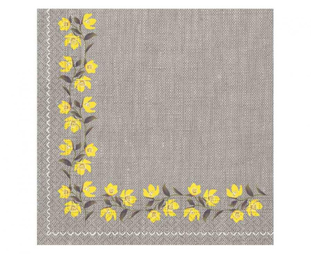 #ZSE Serwetki papierowe Texture Yellow Flowers Decorata, rozm. 33 x 33 cm, 20 szt.