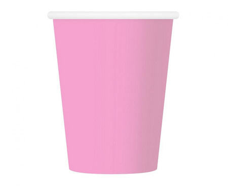 #ZKU_GD Kubeczki pap. jednokolorowe różowe 204U, 250 ml/ 6 szt.