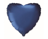 #BFK Balon foliowy 18" FX - Serce (satynowy navy blue), niepakowany