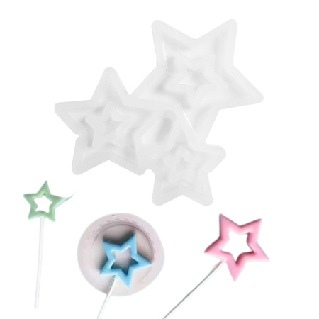Foremka silikonowa do tworzenia lizaków z izomaltu GWIAZDY GWIAZDKI 