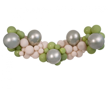 #GB Girlanda balonowa DIY Oliwkowo-szampańsko-latte, 65 szt.