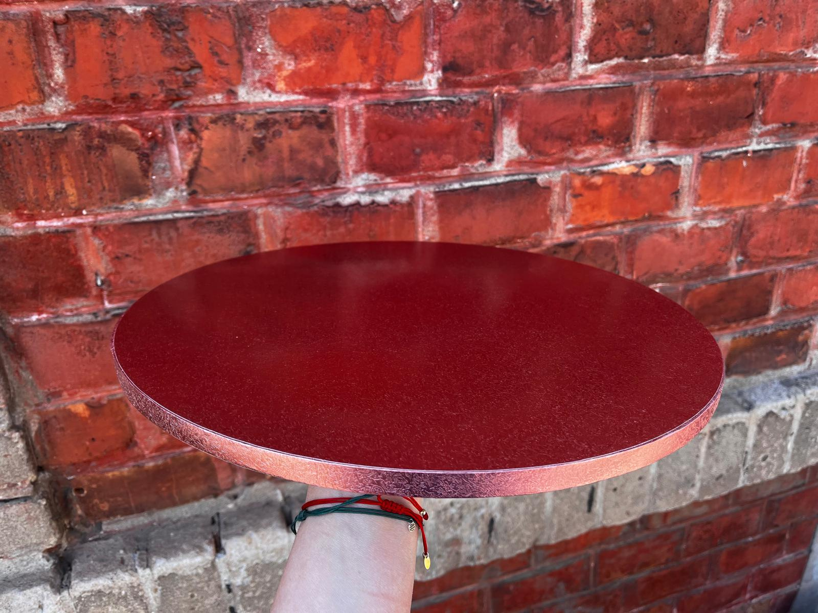 Okrągły podkład pod tort różowe złoto 36 cm widok z boku i z góry