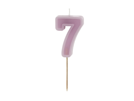 Świeczka urodzinowa Cyferka 0, fiolet, 6 cm