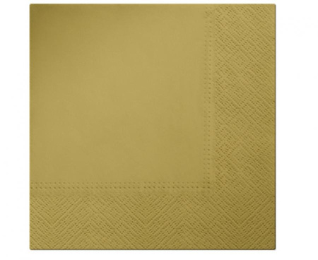#ZSE Serwetki PAW gładkie jednokolorowe złote 33x33 cm / 20 szt.