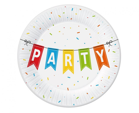 #ZTA_GD Talerzyki pap. Kolorowe Party, 18 cm, 6 szt. BB