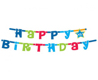 #DEGI Girlanda "Happy Birthday niebieskie", 1.8 m KK