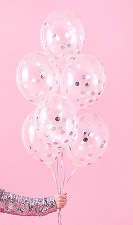 Balony Rainbow 23cm metalizowane, biały (1 op. / 100 szt.)