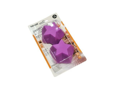 Silikonowe papiloetki na muffinki 6,5x3 cm GWIAZDKI 6 szt.