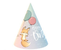 #STAI Czapeczki papierowe Kolekcja Happy Birthday - lisek, 6 szt. KK