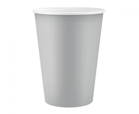 #ZKU_GD Kubeczki pap. jednokolorowe srebrne, 250ml/ 6szt.