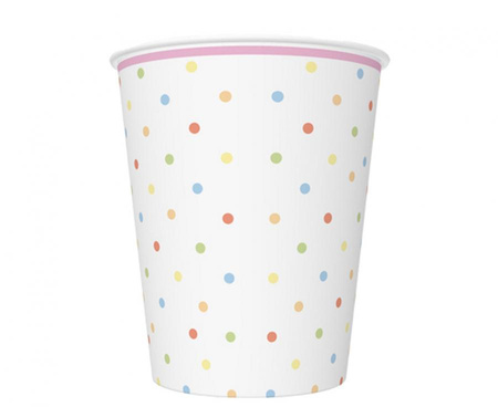 #ZKU Kubeczki pap. Sweet Unicorn with Pastel Dots, 250 ml, 8 szt.