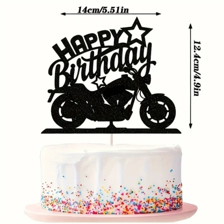Topper na tort HAPPY BIRTHDAY MOTOCYKL MOTOR WZ.II