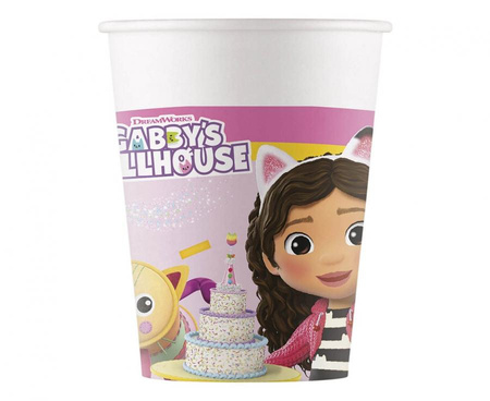 #ZKU Kubeczki papierowe (WM) Gabby's Dollhouse, 200ml, 8 szt. (SUP label) (papier FSC)