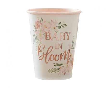 #ZKU Kubeczki papierowe Floral Baby in Bloom, 266 ml, 8 szt.
