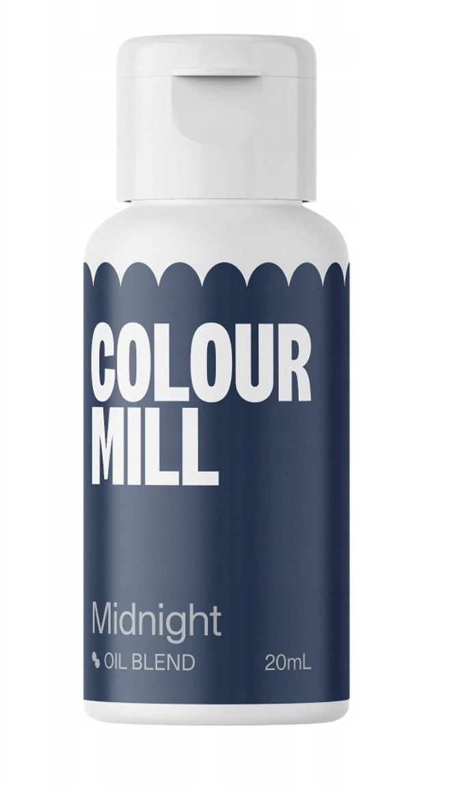 Barwnik olejowy do mas tłustych MIDNIGHT 20 ml Colour Mill – granatowy barwnik do czekolady i kremów