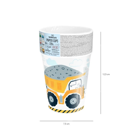 Kubek Auta 220 ml 6 szt. Party Pal