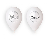 #BL Balony Premium Hel Mąż i Żona (w kółeczku), 13 cali/ 4 szt. KK