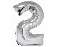 #BFC28 Balon foliowy Smart, Cyfra 2, srebrna, 76 cm