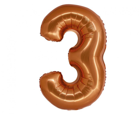 #BFC43 Balon foliowy Smart, Cyfra 3, miedziana, 76 cm KK