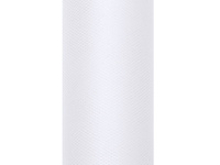 Tiul gładki, biały, 0,3 x 9m (1 szt. / 9 mb.)