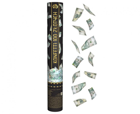 #KP40 Konfetti pneumatyczne, papierowe - 100 Złotych / 40 cm
