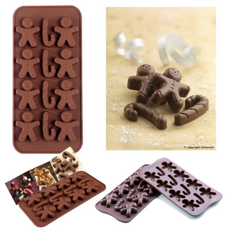 Forma silikonowa do czekolady Piernikowy Ludziki i cukrowe laski