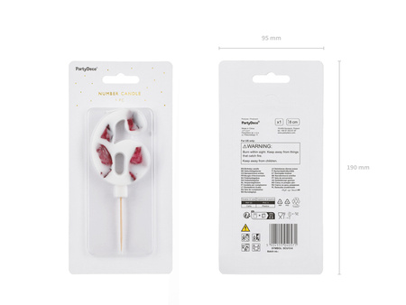 Świeczka urodzinowa Cyferka 8, 4.5 cm, złoty