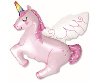 #BFK Balon foliowy 24" FX - Jednorożec - Tęczowy róg, różowy, pakowany