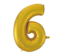 #BFC Balon foliowy B&C "Cyfra 6", złota, matowa, 92 cm KK