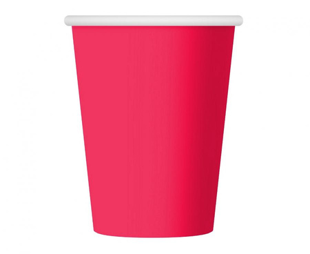 #ZKU_GD Kubeczki pap. jednokolorowe magenta, 250 ml/ 6 szt.