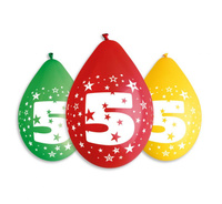 #BL Balony 12" z nadr. "5", pastel mix / 5 szt. (wiszące) KK