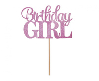 #DETO Dekoracja papierowa na tort Birthday Girl, 10x7 cm KK