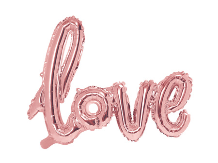 Baner Love, srebrny, 21x55cm