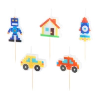 Świeczki urodzinowe KLOCKI 5 szt. Party Pal