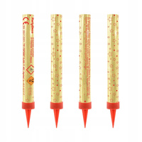 Fontanny na tort, złoty, 12cm (1 op. / 4 szt.)