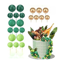 Toppery na tort kule na piku MIX ZIELONO ZŁOTY wz.V