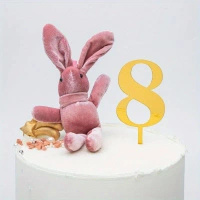 Topper na tort ZŁOTY cyfra 8 OSIEM ÓSEMKA11x4 cm