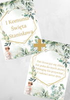 Opłatek na TORT KSIĄŻKA KOMUNIA CHŁOPIEC IMIĘ + DOWOLNY TEKST 2xA4