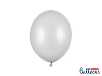 Balony lateksowe strong 27 cm metaliczny SREBRNY 10 szt.