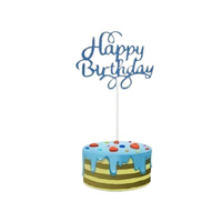 Papierowy topper na tort HAPPY BIRTHDAY NIEBIESKI KOBALTOWY WZ.I