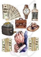 Wydruk jadalny MĘSKI ZEGAREK, ALKOHOL, PIENIĄDE WZ. II