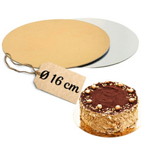 Podkład dwustronny pod ciasto ŚR. 16 cm ZŁOTO - SREBRNY