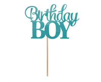 #DETO Dekoracja papierowa na tort Birthday Boy, 10x7 cm KK