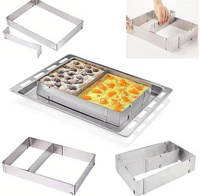 Prostokątny rant regulowany obręcz do ciasta 28x19 cm h5 cm