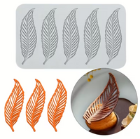 Silikonowa mata do koronek jadalnych dekoracje na tort musowy monoporcje  LISTKI PIÓRKA